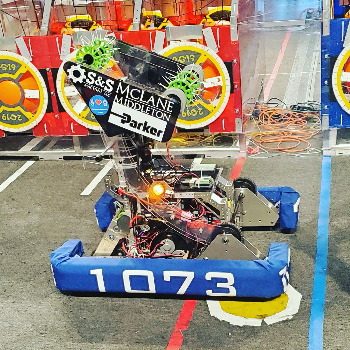 Freddie had an excellent time this weekend @wpi_touchtomorrow &amp; <a href="/BattleCryWPI/">BattleCry@WPI</a>. Partnered with friends <a href="/frcteam195/">FIRST Team 195</a> &amp; @frcteam501, we finished 4th in the Round Robin!

#omgrobots #morethanrobots #FIRSTNH #WeAreNE #STEMsquad #DestinationDeepSpace