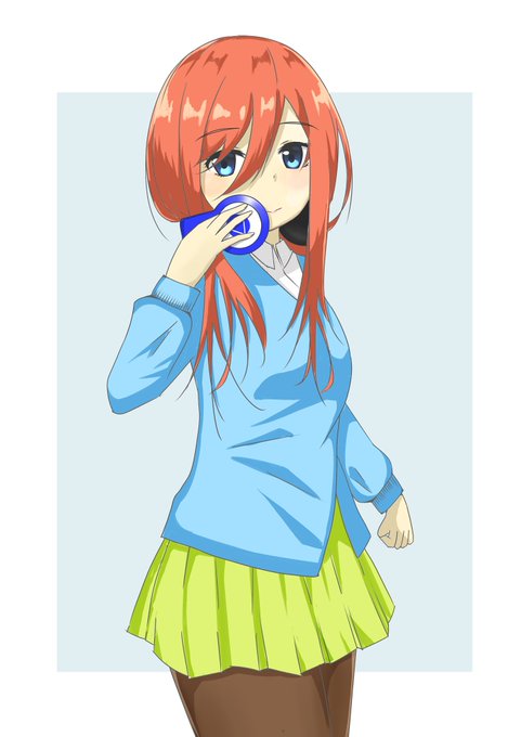 みらんさんがTwitterに投稿した中野三玖(五等分の花嫁)のイラスト。