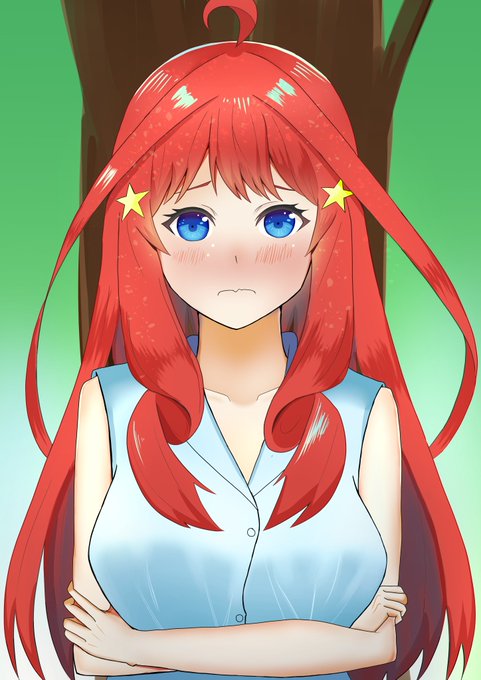 霜月けいさんがTwitterに投稿した中野五月(五等分の花嫁)のイラスト。
