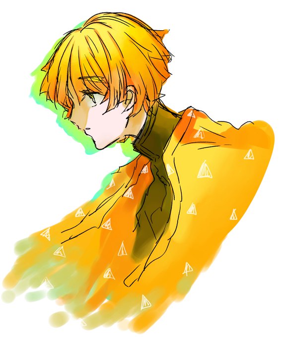 いくら🍣さんがTwitterに投稿した我妻善逸(鬼滅の刃)のイラスト。