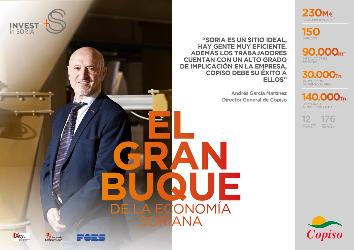 InvestInSoria's tweet photo. Copiso apuesta por la provincia de Soria como lugar de inversión. Según su CEO “Soria es un sitio ideal, hay gente muy eficiente. Además, los trabajadores cuentan con una alta implicación en la empresa".

Entrevista completa: https://t.co/x4bnZZAPef

#investments #directors #fdi https://t.co/9RepAedCPC