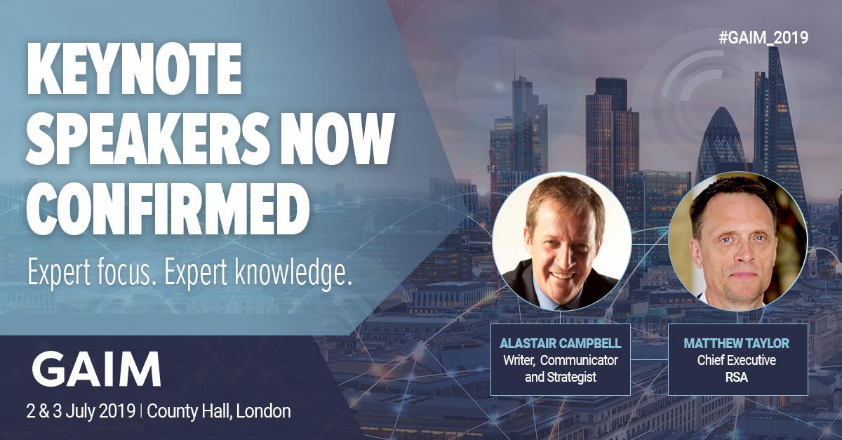 This year's #GAIM_2019 keynotes are now confirmed!! Join Alastair Campbell, @RSAMatthew and many more at Europe's leading alternative investment and hedge fund conference.
Follow this link for additional details: bit.ly/2PQ5Hju #hedgefunds #investment