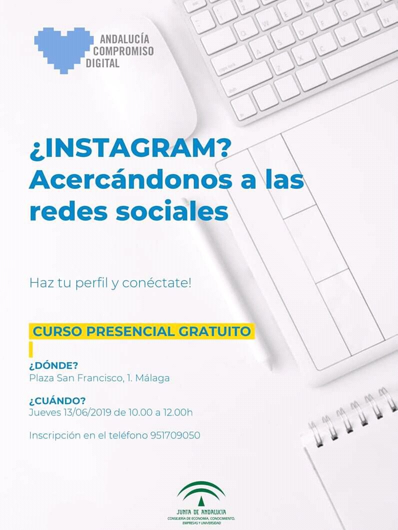 CandidaAmpa's tweet photo. Este jueves día 13 de 10 a 12 h. tenemos la oportunidad de aprender el manejo de Instagram de forma gratuita. Tan sólo tienes que llamar para apuntarte al 951709050, porque son plazas limitadas. https://t.co/yZR3Fg50zy