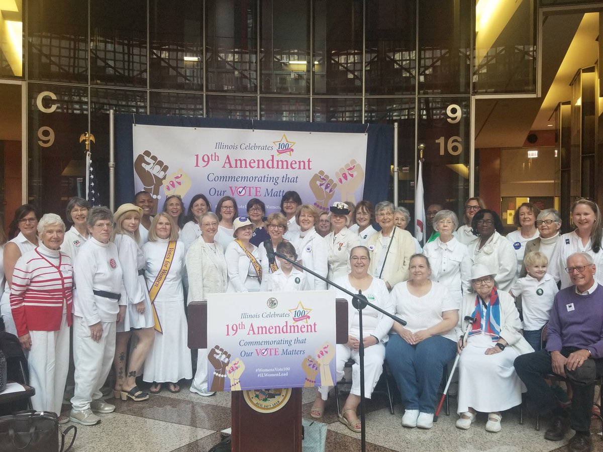 A big thank you to all the League members who came out to support the Womens Right to Vote Day. What a great day in celebration of Illinois being the 1st state to ratify the 19th Amendment. #lwvil #lwv100 #lwv19th