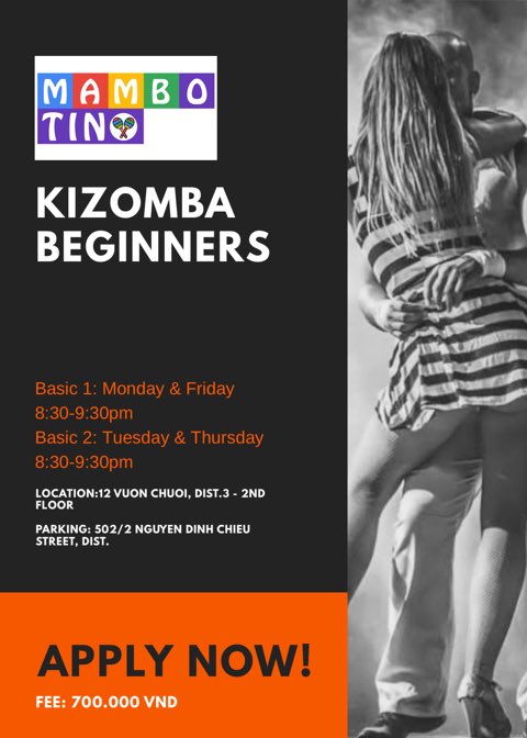 VijayanYogi's tweet photo. #June month #kizomba syllabus!!
————————————————
☘️ Beginners - 1,   Monday &amp; Friday - 8:30-9:30pm.
☘️ Beginners - 2,  Tuesday &amp; Thursday         8:30-9:30pm.
————————————————
☘️ lOCATION :12 Vuon Chuoi, dist.3 - 2nd floor.
☘️ PARKING  : 502/2 Nguyen Dinh Chieu street, dist.3. https://t.co/qILw1kNHnR