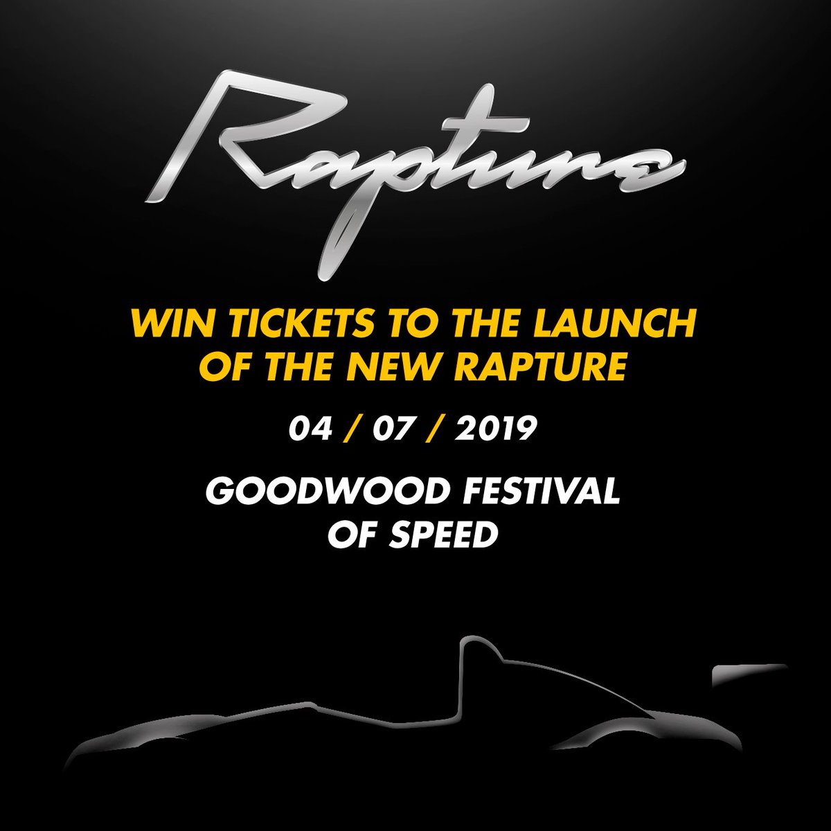 RadicalMSport's tweet photo. RAPTURE COMPETITION

You and a friend could WIN tickets to the launch of the new Rapture, at the world-famous @fosgoodwood (accommodation included). 

Don’t miss out - Entries close at 6pm on Friday 21st June 2019

ENTER NOW - https://t.co/JlK2DGtYp7

T's &amp; C's apply

Good luck https://t.co/RVkS5uzKKt