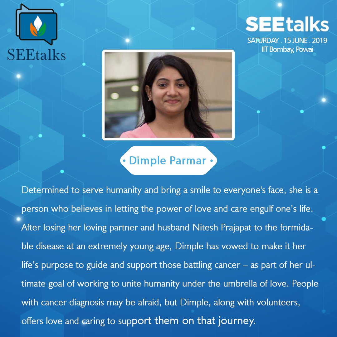 SEEtalks_'s tweet photo. Let’s find out how our next speaker is supporting all those who are battling cancer through her organisation Love Heals Cancer
Meet her and listen to her journey from great to the greatest on #SEEtalks 2019.
Visit us - https://t.co/gsxdcauEeZ
#itniSEEkhushi #inspirational #dogood https://t.co/UOwJYy1vsI