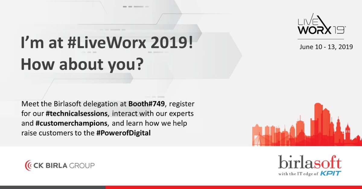 CandaceinAustin's tweet photo. Hope to see you @LiveWorx here in Boston. Visit us! I'll be  with the team @Birlasoft booth #749. https://t.co/OQoyvMERMF