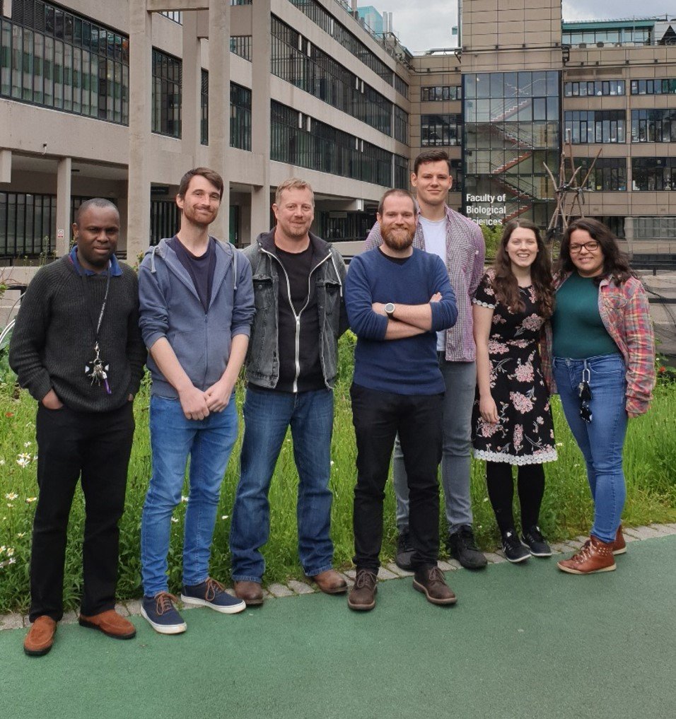 katatrepsis's tweet photo. Finally mustered the #HassallLab for a family photo. Field biologists are a nightmare! Missing are @VolatusDraconum, @JameshunterAyad and @Dr_Damselfly who finished their degrees before I got it sorted! You can find out who they all are on the website: https://t.co/SuMMa7AuDB https://t.co/pSCfsAAlc9