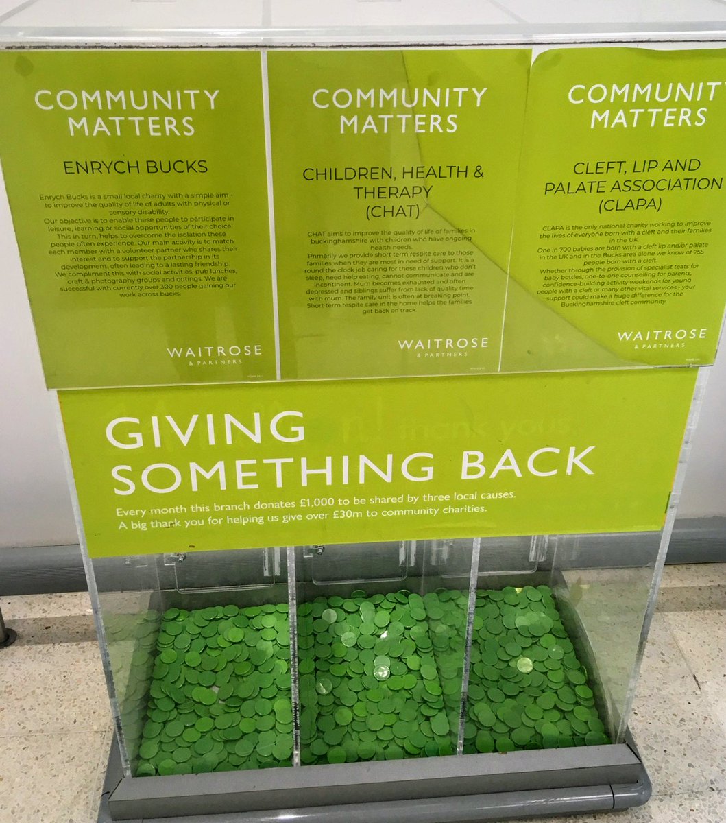 EnrychBucks's tweet photo. We're in @waitrose Community Matters green token collection this month in #Aylesbury. Please support us by dropping your token in our slot! Thanks in advance and thanks Waitrose for the opportunity. https://t.co/BgD1iYFKoH