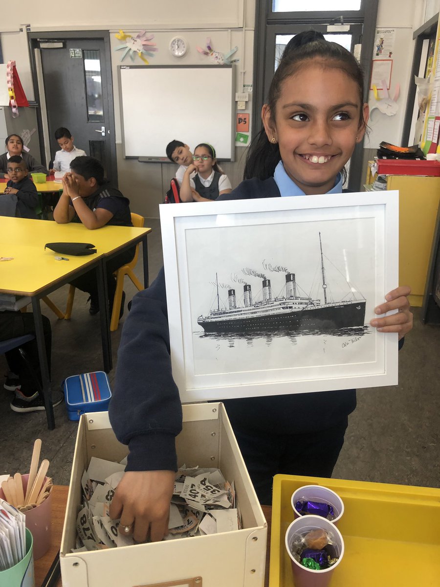 MrTu1874's tweet photo. Congratulations to Mrs E on winning the Titanic picture from our raffle!! Smiles all round 🚢😃🚢😃 https://t.co/BkbHjmDoAQ
