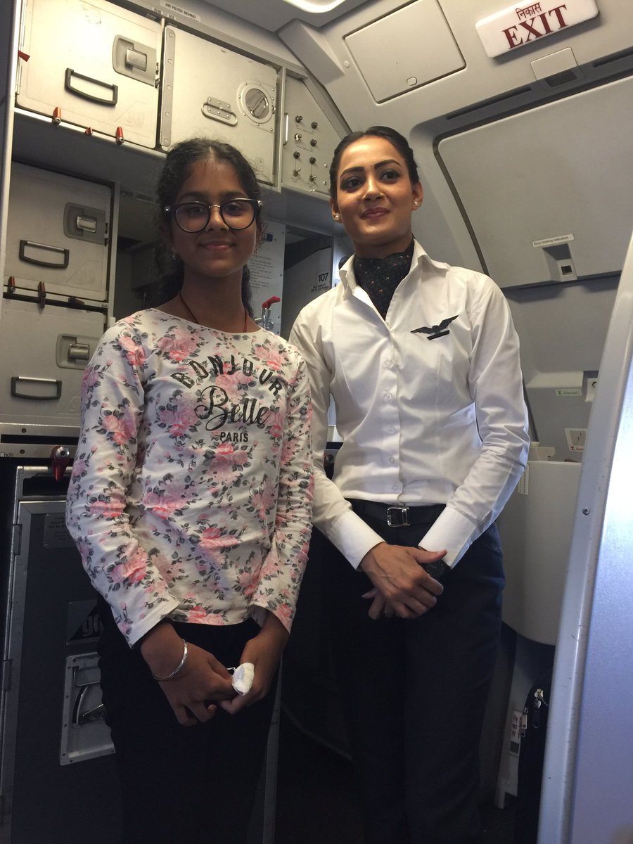 AseerAchary's tweet image. On board injuries become fatal. But, Ms. Aishwarya of @goairlinesindia was quick in providing First Aid to my daughter’s injured thumb to stop excess bleeding. We’re travelling from Kochi to Delhi today (10.6.19) by G8-2518.  A big 🙏 to Aishwarya &amp;amp; #Go_Air Cabin Crew. God bless.