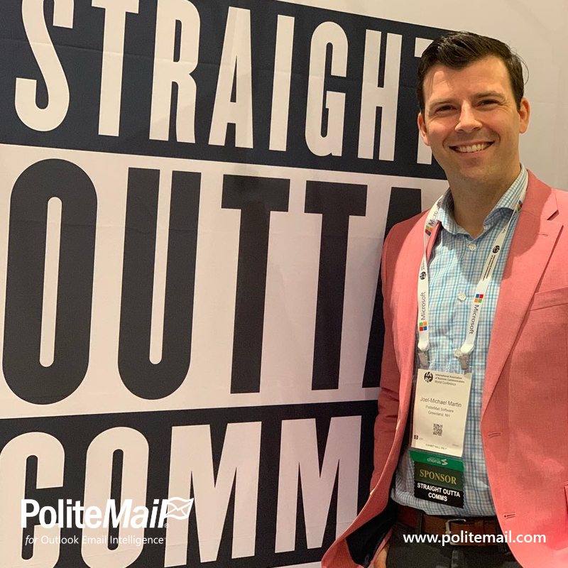 PoliteMail's tweet photo. Day 1! Let’s chat about email analytics. #IABC19 #StraightOuttaComms #PoliteMail #Vancouver https://t.co/a0yrnU592d