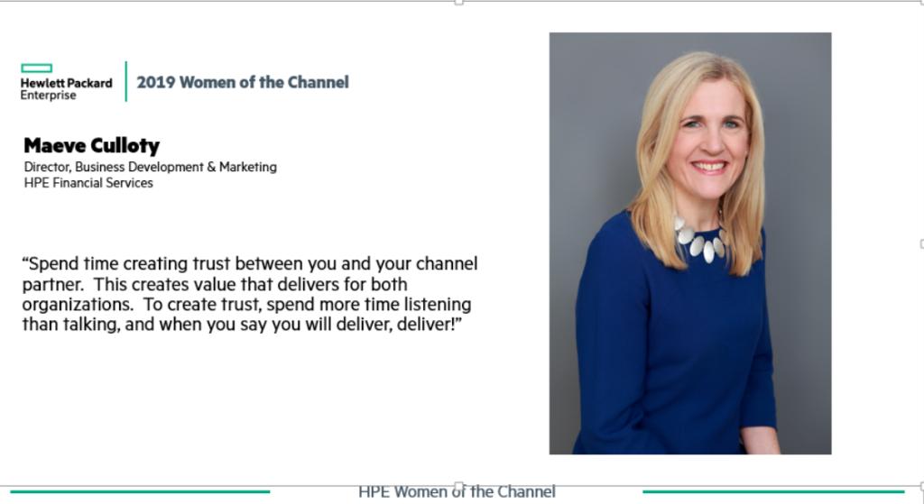 🎉Congrats🎉 #HPEWomen, Director, Business Development &amp; Marketing, <a href="/HPE/">HPE</a> Financial Services, Maeve Culloty, selected by <a href="/CRN/">CRN</a> as a 2019 Women of the Channel.
Learn more about her achievements here👉 hpe.to/6016EorHG
#WOTC #HPEWomen