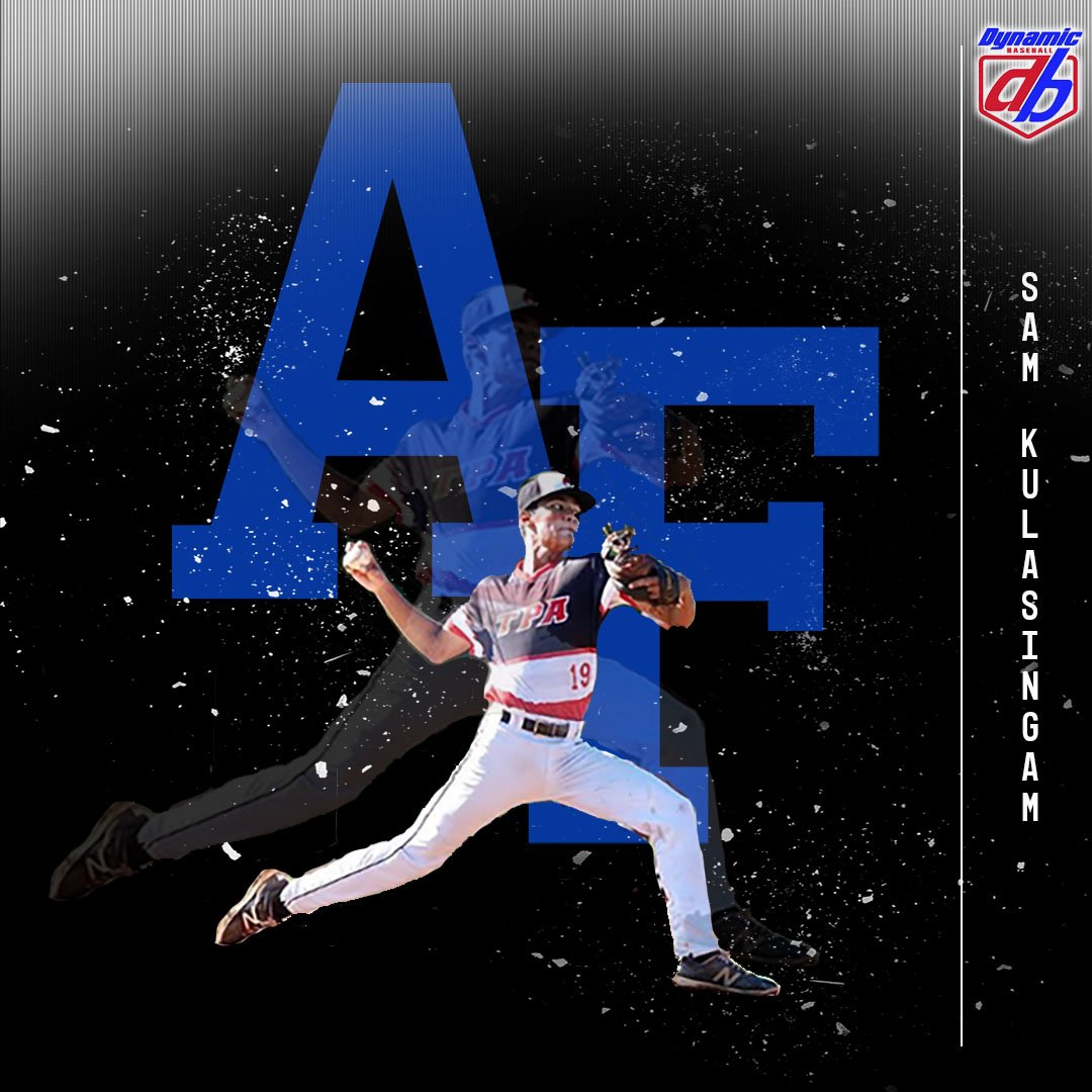 Congrats to <a href="/tpanationals/">TPA Nationals</a> 2020 RHP/MIF Sam Kulasingam (<a href="/SamKulasingam/">Sam Kulasingam</a>) on his recent commitment to <a href="/AF_Baseball/">Air Force Baseball</a>! Looking forward to seeing him play in this year Dynamic Events! #DynamicCommit