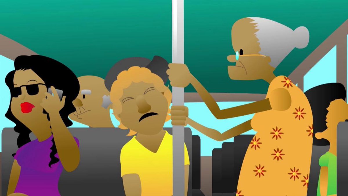 ¿Han cambiado los tiempos o no se enseñan reglas de cortesía?

Sí, han cambiado, pero no debemos perder las buenas costumbres y los modales en ceder el asiento a quien lo necesita.

Aislarse colocándose los auriculares o mirando el móvil, no es excusa.

EMPATÍA , no cuesta nada.