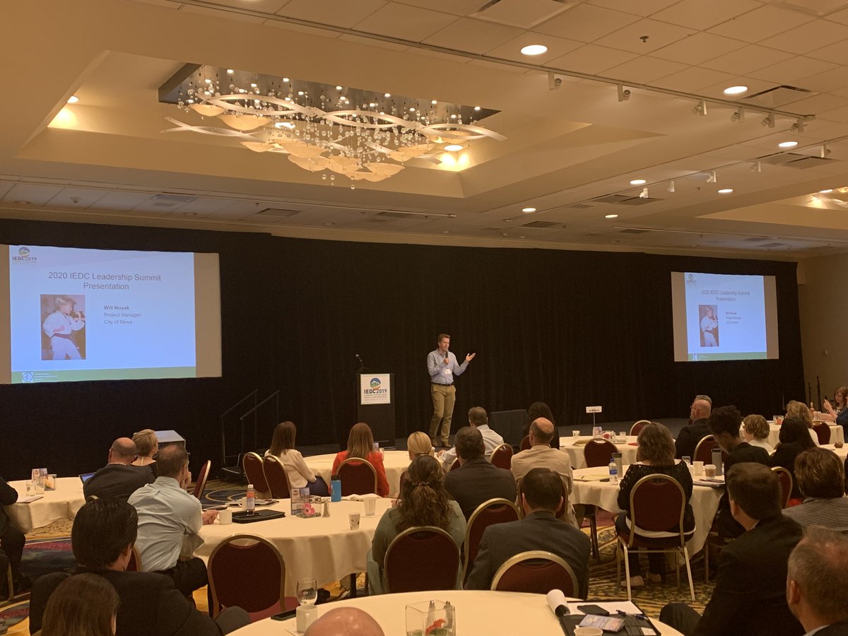 IEDCtweets's tweet photo. Probably the most memorable #IEDCEFF intro to date! Our CEO @jeffreyfinkle introduced @WillNovak13 of the City of Mensa, AZ and his unexpected #AngelosBachelorParty journey! Thanks for joining us, Will! #EconDev https://t.co/u17naHutyT