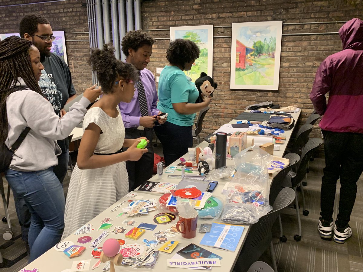 CoderSpace's tweet image. Scenes from Swag Day 2019: students competed by answering tech questions from well before their time!