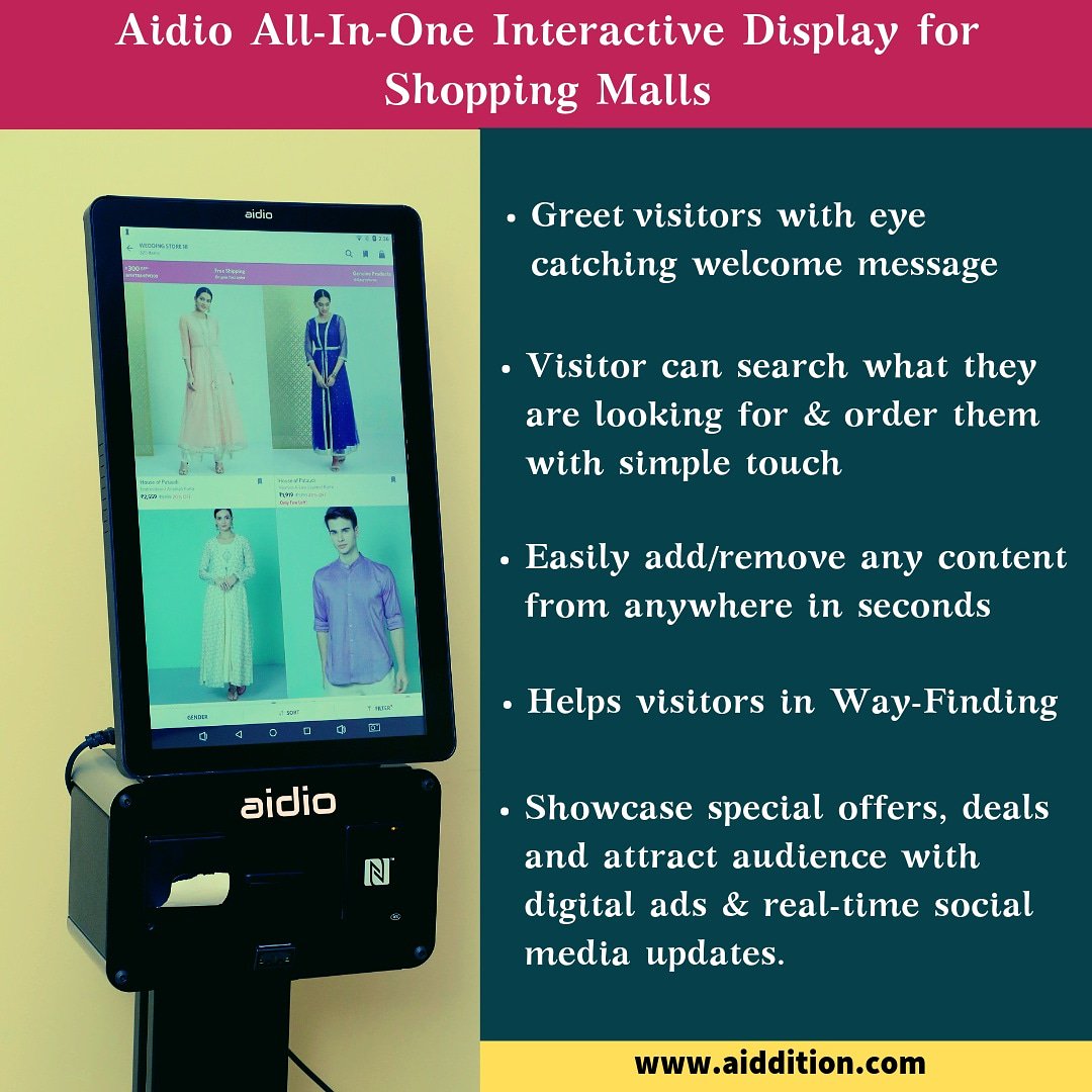 aidio_india's tweet photo. Aidio All-In-One Interactive Display for Shopping Malls. https://t.co/Zaib5ifH1z
#Aidio #allinoneinteractivedisplay #smart #interactive #display #shoppingmall #fashion #store #retail #advertising #promotion #digitalsignage #interactivesignage https://t.co/Ui7K95f6j0