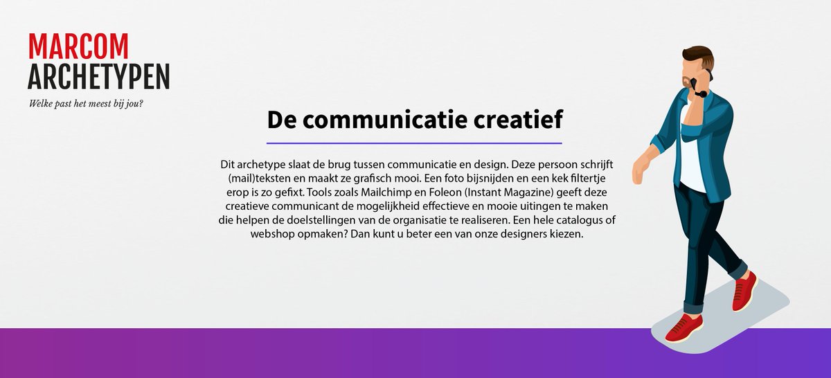 Wist je dat boo! met marcom archetypen werkt? Hiermee wordt veel sneller duidelijk wat voor type professional je nodig hebt. Vandaag vertellen we je over het archetype: de communicatie creatief. Alle archetypen zien? Ga naar booprofessionals.com #interim #professionals