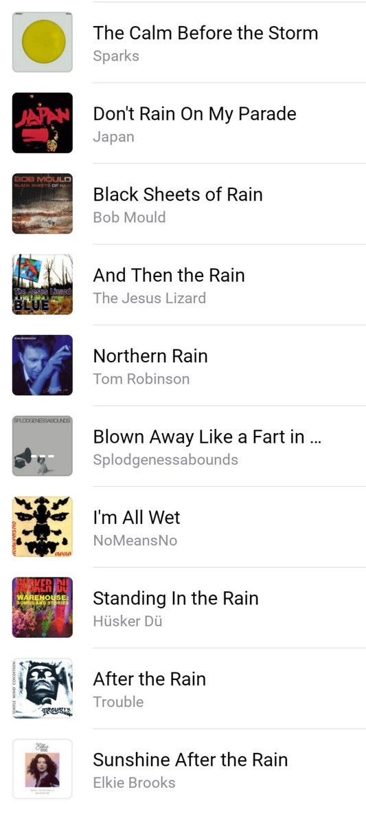 AndyMcH's tweet photo. @vitriolamusic I missed all the #RainPlaylist action earlier. So here's one from me. https://t.co/VVY06eNutV https://t.co/4Rba9yqfaq