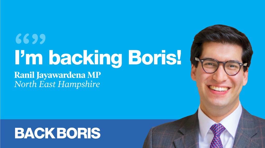 TeamRanil's tweet photo. After a lot of thought and discussion with constituents, Ranil is backing Boris to be the next Leader of the Conservative Party - and Prime Minister of the United Kingdom @BackBoris @BorisJohnson #BackBoris https://t.co/ujzd3oxq0M