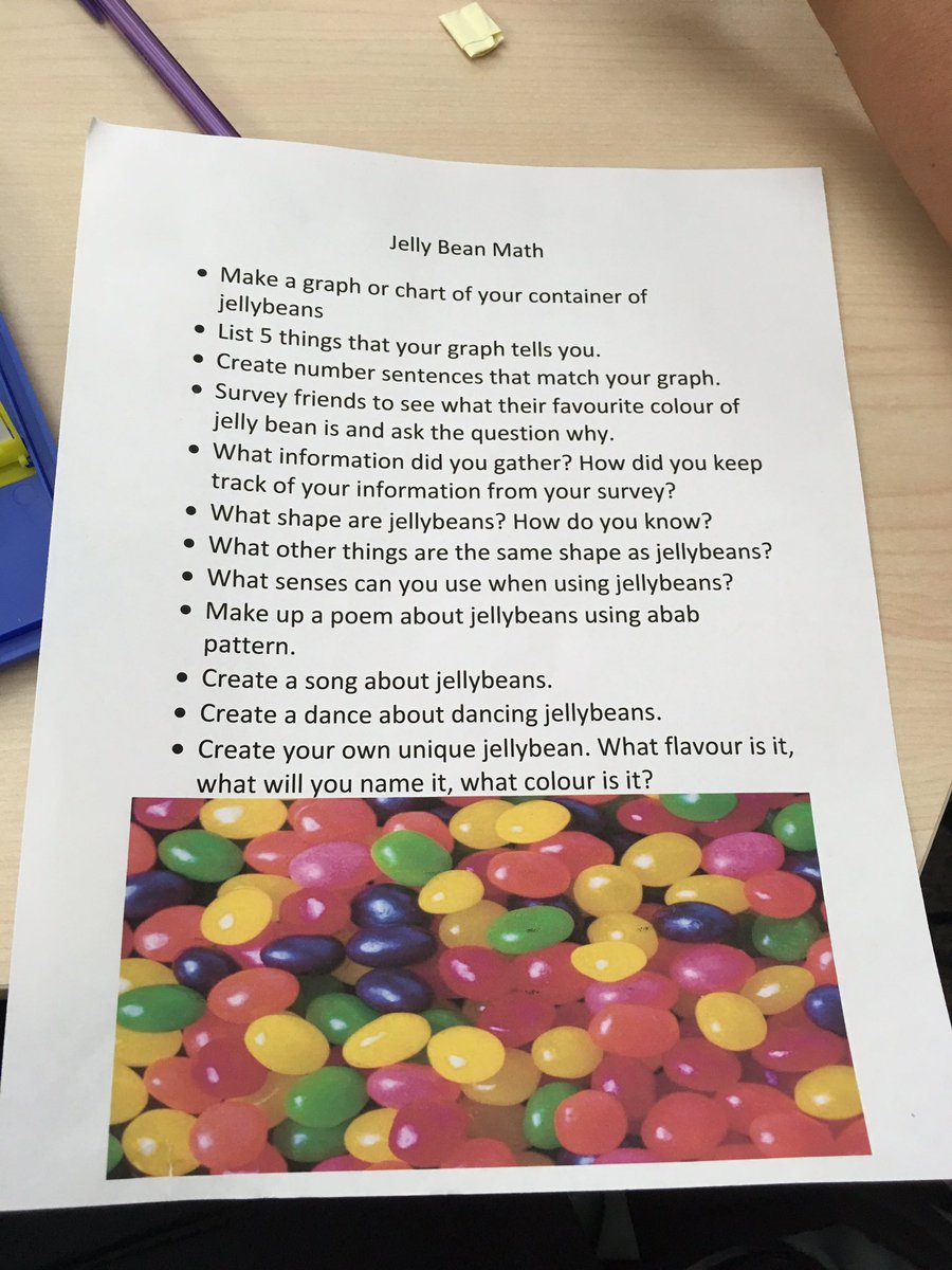 JustinM47310213's tweet photo. @Ed47382 Check this out! Look at how many math strategies you can use with jelly beans! Not only will your students develop their mathematics skills but they’ll also have a sweet and colorful snack that is well deserved! https://t.co/VsM9ogJiMw
