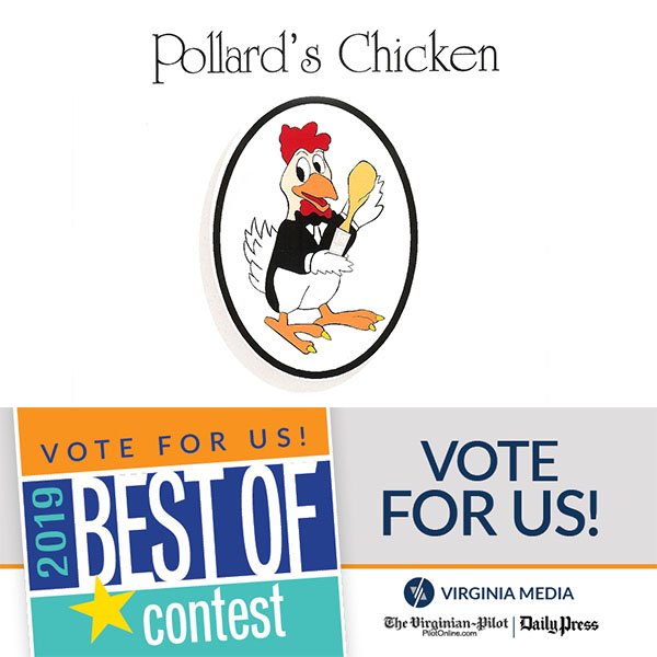 PollardsChicken's tweet image. Show your love for Pollard's Chicken by voting us the best chicken and the best caterer in Virginia Beach, Norfolk, Chesapeake, and Portsmouth. Vote at pilotonline.com/bestof/ or dailypress.com/bestof until June 22nd!