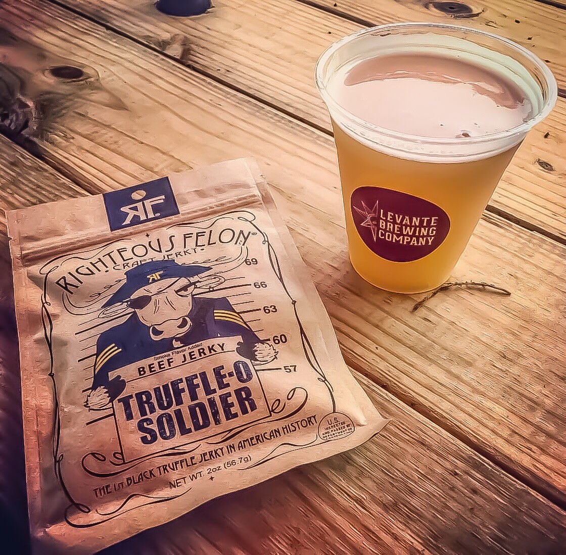 .@spiralbookcase took Mother/Daughter day to the next level by turning it into Mother/Daughter/Jerky/Beer day. According to our Mother/Daughter undercover crime-duo @highlandorchardsinc is slanging potent Righteous Felon Truffle-O Soldier and @levantebrewing pints hand over fist.