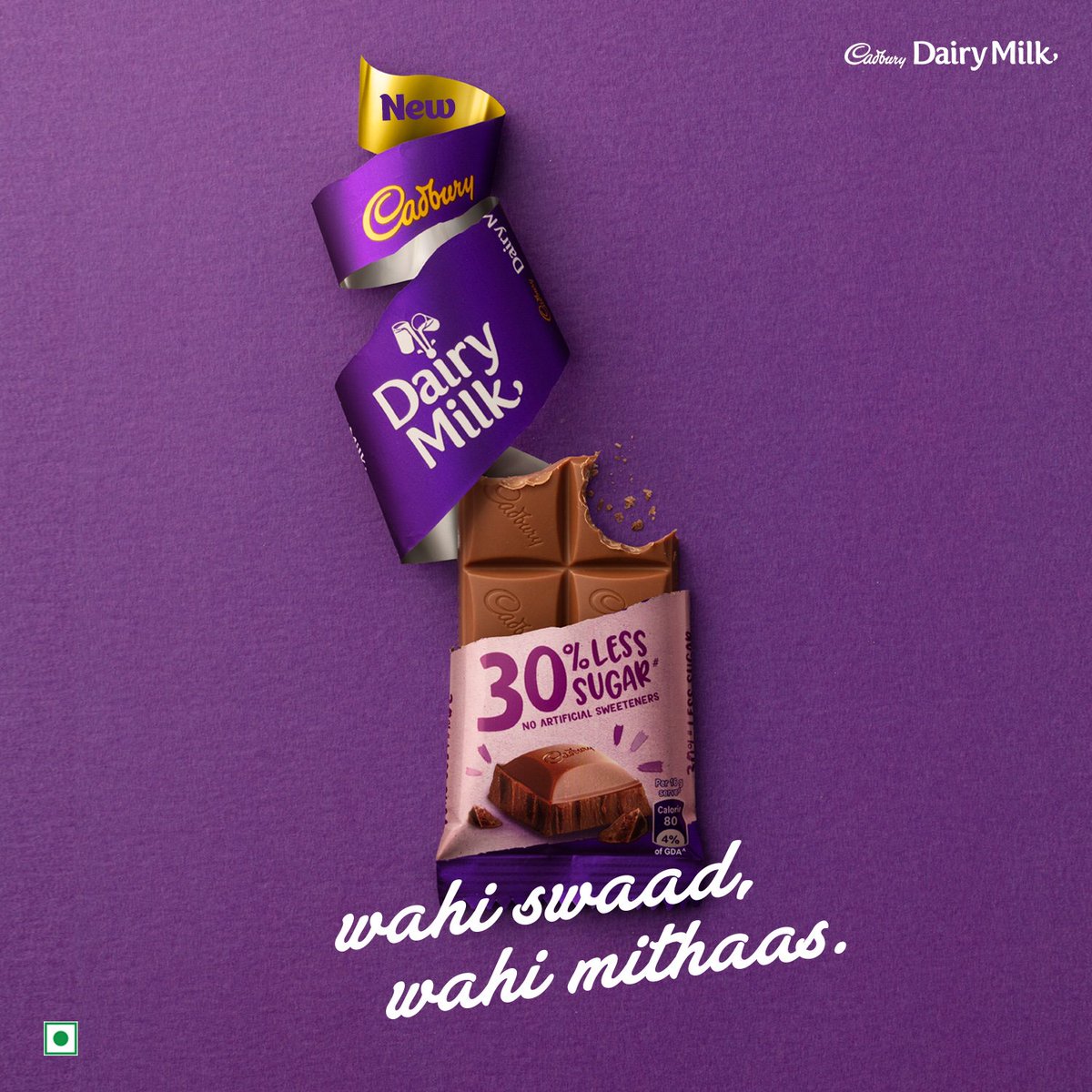 DairyMilkIn's tweet photo. Brand new Cadbury Dairy Milk 30% Less Sugar, coming soon to a store near you.
#CadburyDairyMilk #NewLaunch https://t.co/3Hu3PfyfZl