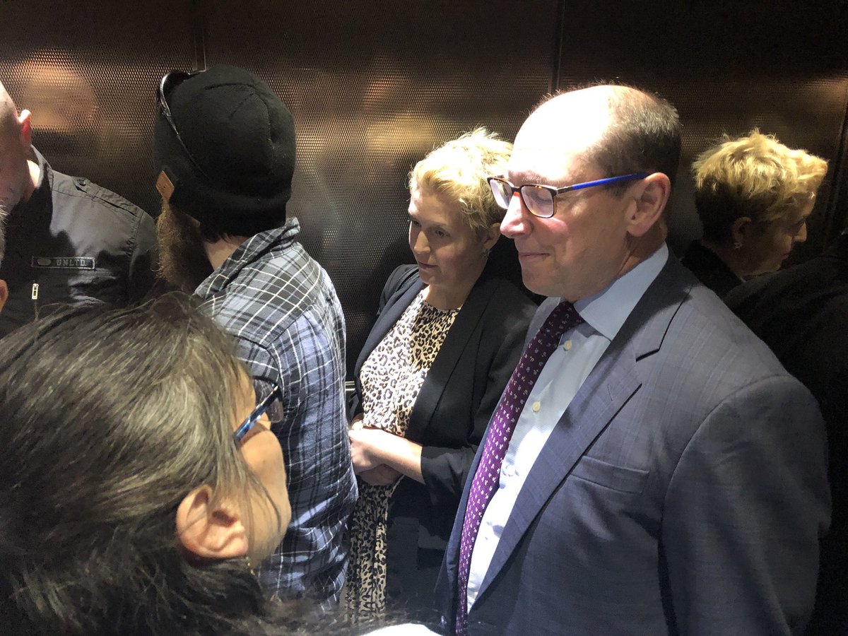 Love this photo of Thunderbird Swooping Down Woman chatting in the elevator with Robert Grant, legal counsel for Alton Gas.

She’s reminding him that she is protecting the water not just for her own children and grandchildren, but his too. 

#StopAltonGas #nspoli #waterislife