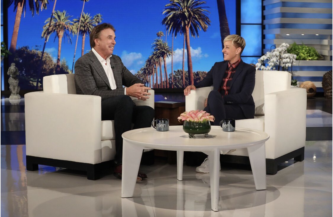 kevin_nealon's tweet photo. I will be exchanging thoughts, ideas and words with Ellen today.  3 pm   #ellen @TheEllenShow  #manwithaplan #hikingwithkevin  photo by Michael Rozman/Warner Bros https://t.co/9otK0BOZcf