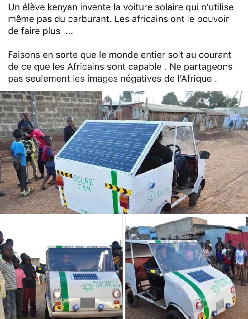 thiamababacar69's tweet photo. Un élève #kenyan invente la #voiture #solaire qui n'utilise même pas du #carburant comme l'ont fait des étudiants de l'@esp_dakar L'Afrique a les moyens de faire plus.... #Invention #Innovation #Afrique #Kebetu https://t.co/MN4IvkcVrH
