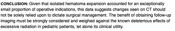 AliRaja_MD's tweet photo. Role of follow-up CT scans in the management of traumatic pediatric #EpiduralHematomas.
DC Samples, MD et al
@UTHealth
#PediEM #PediCT
https://t.co/b6X0aXl52f
#ChildsNervSyst https://t.co/N4joMODr8D
