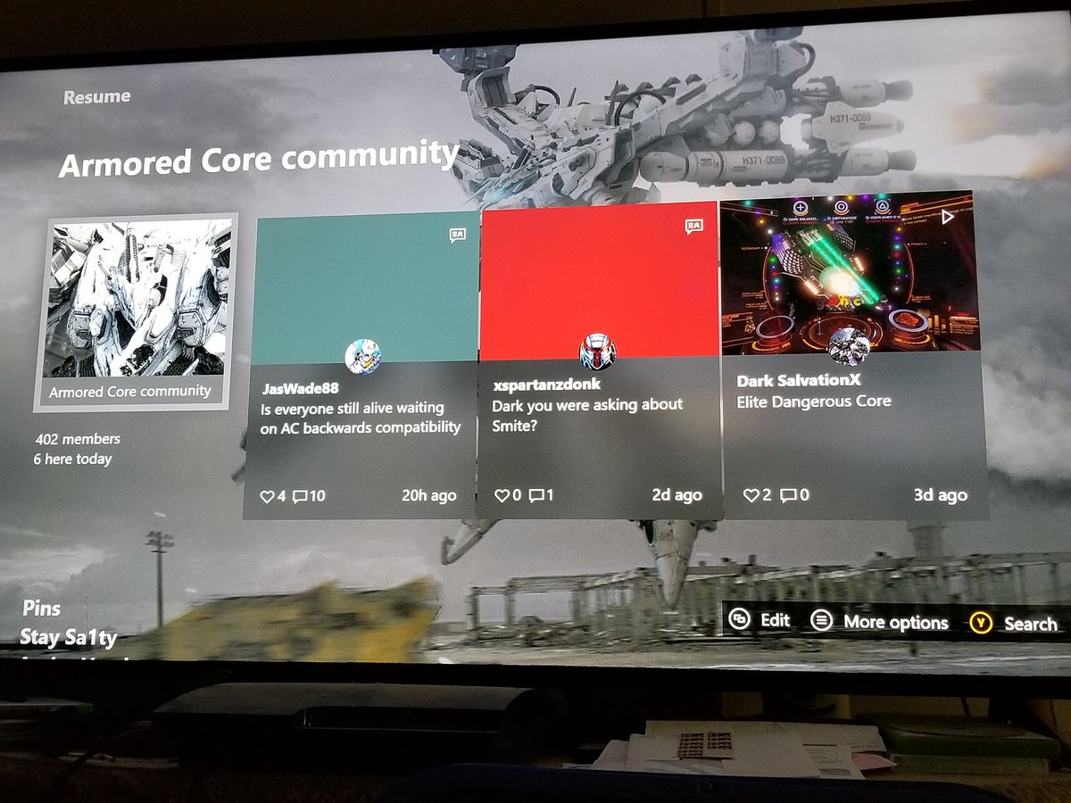darksalvationx's tweet photo. #acvd #xbox #acfa #fromsoftwear #xboxclubs #armoredcore6 #armoredcore join us while we hope and pray for backwards compatibility. https://t.co/mFlqLaPFB2