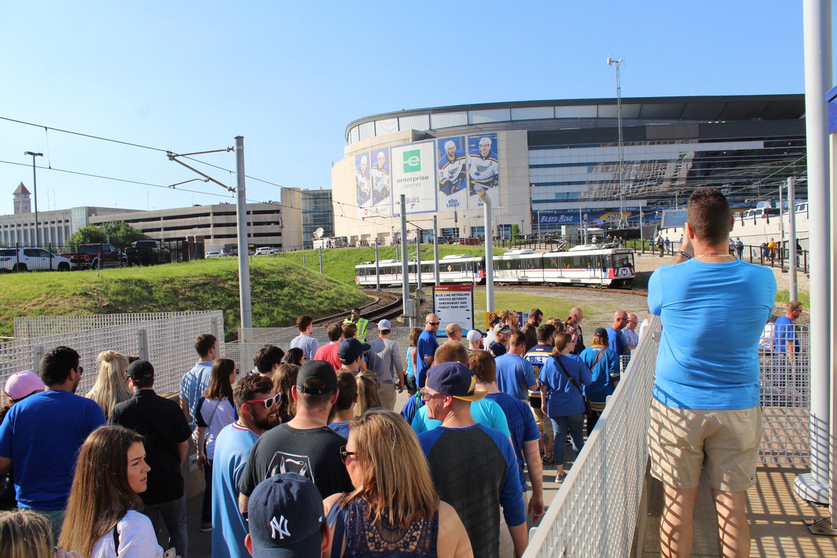 STLMetro's tweet image. PHOTOS: The MetroLink system was filled with Blues fans yesterday! Thank you for your patience as we got you to the Stanley Cup, to watch parties or to other important destinations across the region! flic.kr/s/aHsmDZK5Z6 #LGB