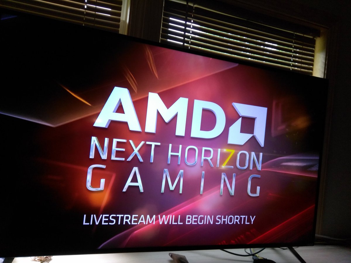 TheSocialGamer's tweet photo. Only @AMDGaming @AMD get put on the 4K big screen for their E3 showcase... Sitting back with a cold one for this. #AMDTeamRed such a chill day too...! Let's go! https://t.co/cyaYiXEGJl