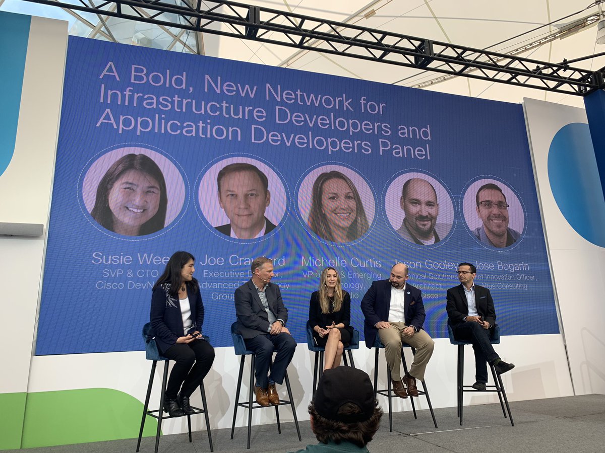 Great panel in the #DevNet Zone at #CLUS, talking about network automation and more. And they’ve launched new certificates for engineers and developers