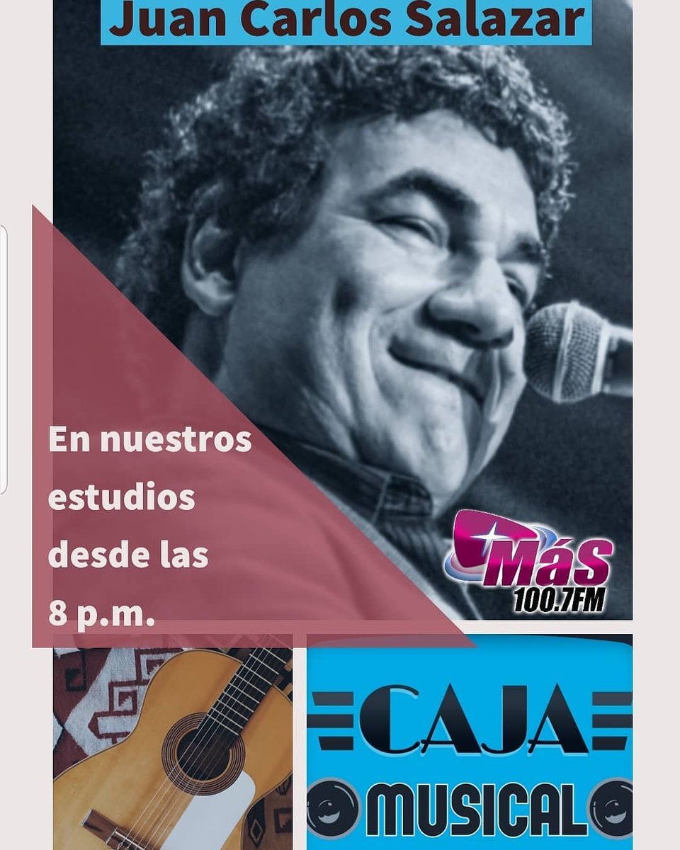 CajaMusical_'s tweet photo. Hoy vamos con @jcsalazarmusic desde las 8 pm por @Mas100FM https://t.co/f4evOsZd7O