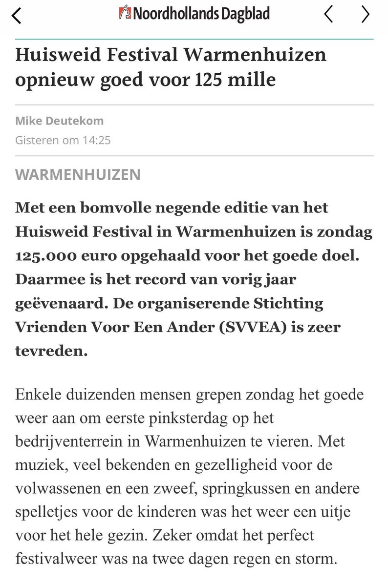 WE DID IT AGAIN! HUISWEID FESTIVAL 2019 OPBRENGST 125.000 EURO!