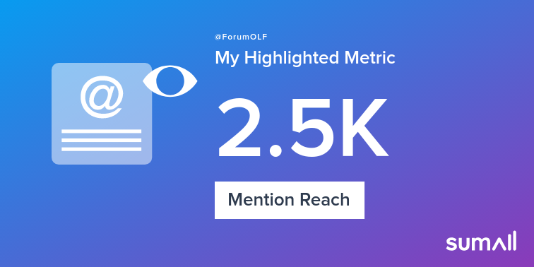 My week on Twitter 🎉: 2 Mentions, 2.5K Mention Reach. See yours with sumall.com/performancetwe…
