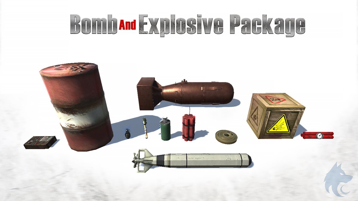 crewolves's tweet image. [Bomb and Explosive Package]  is #availablenow for #Download @AssetStore. Add this into #game and blast. #Crewolves #gameasset #gameart #3dmodelling #gamedevs #gamedevelopment #gamedesign #lowpoly #indie #indiedev #explosion #weapons #3dart #gaming  u3d.as/1mXH