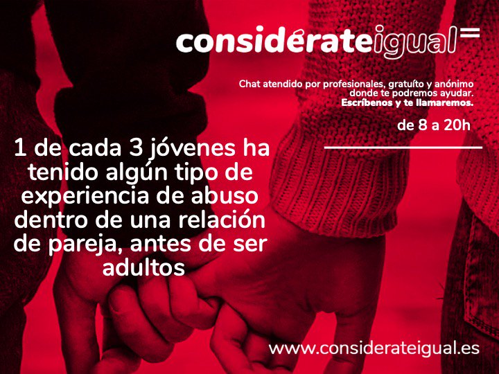 ¿Necesitas hablar de tu pareja?¿Es sana tu relación? Te sientes mal y no sabes qué pasa... ¿qué hacer?
📲 Habla con nosotros, es anónimo.
🗣️ Entra en la web y chateamos. 
Estamos aquí para ayudarte.
