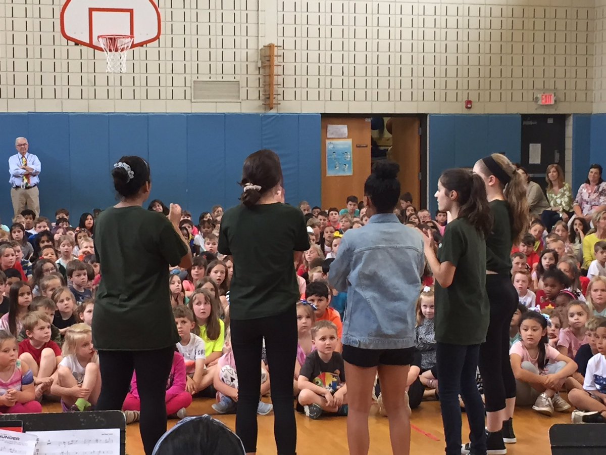 K-2 graders looking up to our SMS Voices! Inspiring the younger students! #SMSJazzVoicesTour2019