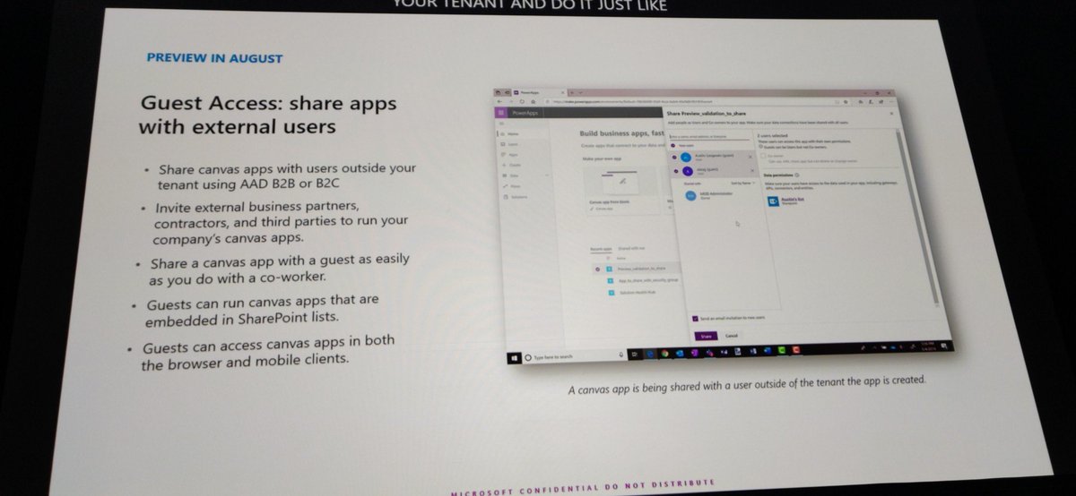 Jensseiger's tweet photo. But wait...There is more!! Share your #PowerApps  to external users! #MSBizAppsSummit @ArbelaTech https://t.co/dzhqg0f68U