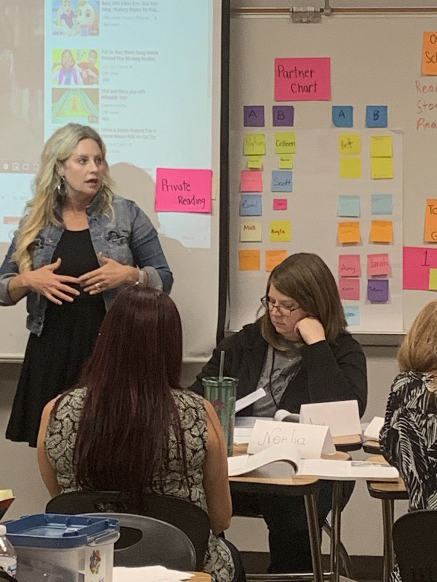 EmKateThompson's tweet photo. Taryn talking seating for partnerships, turn &amp; talks, and book clubs in K-2! Getting our workshop on! Homegrown Institute @dentonisd coming to a close on day 1! @TarynVanderburg @TCRWP @Disdhomegrown @LucyCalkins https://t.co/O1TLjgtWCQ