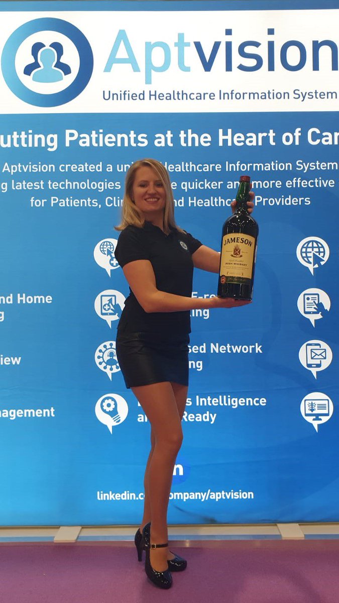 aptvision's tweet image. #UKIO2019 is finally here. Don't forget to come along to our Stand 44, just inside the entrance by the registration desk.
Drop yr business card in the bowl to enter the free draw for a 4.5ltr bottle of Jameson Whiskey. We are based in Dublin after all! (delegates only - sorry!)