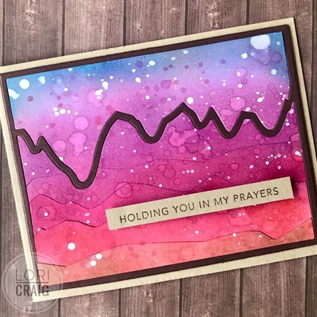 clearsnap's tweet photo. This Painted Desert card by @wheatfield_dreamer with @splitcoaststampers is stunning! Dyestress blends beautifully and the water reactivity adds an extra creative element. So pretty. https://t.co/YaUUEMuVRg https://t.co/33ElCBHgNL