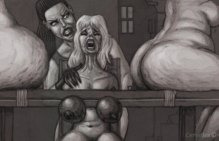 porn #drawing #art #bdsm #guro #sketch #titstorture #pain #bondage #stretch...