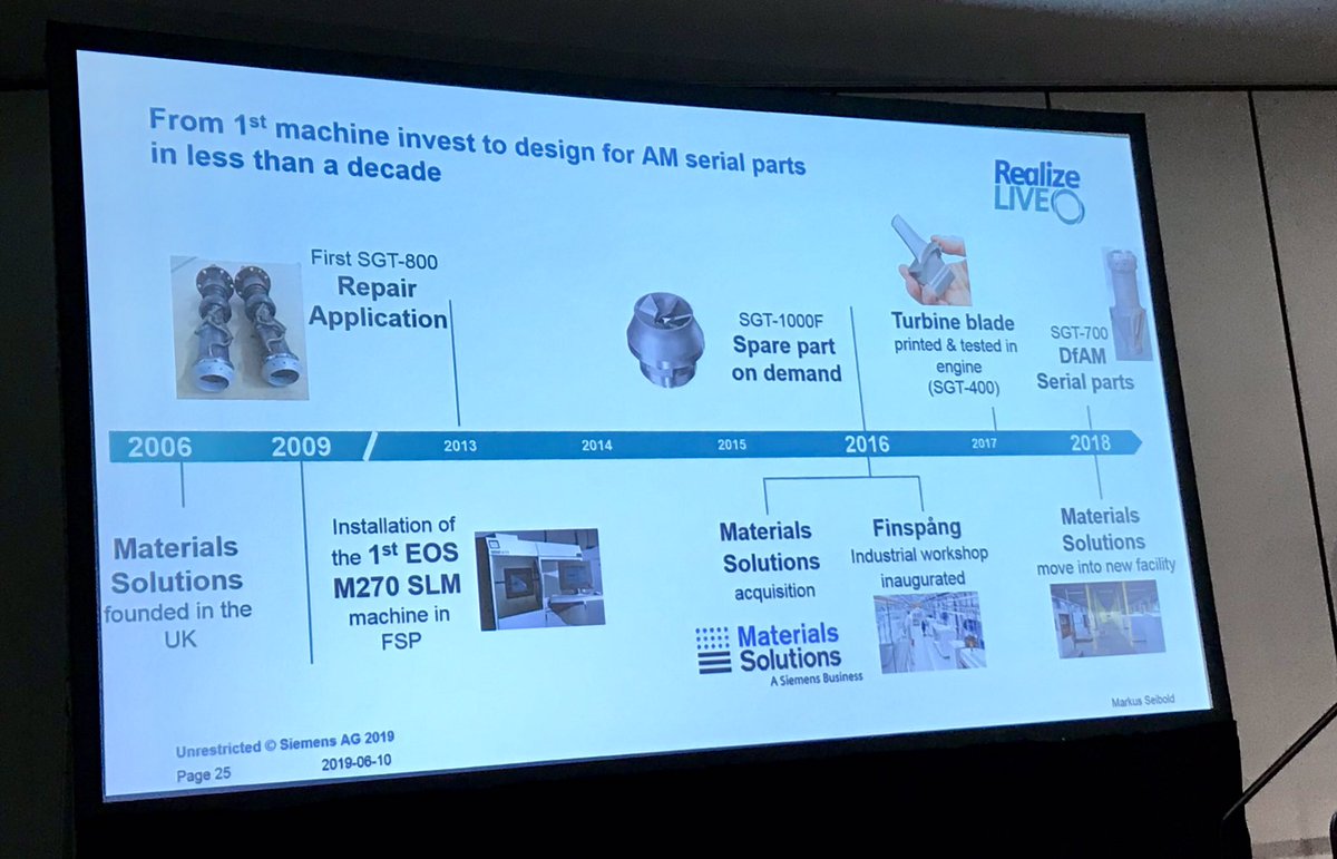 DebHolton's tweet photo. ‘We are at the tipping point of serial production parts after 10 years of investment in #AdditiveManufacturing ‘ Marcus Seibold @Siemens_Energy @ASMEdotorg #AMForum #RealizeLIVE https://t.co/Hcy3hbtHHR